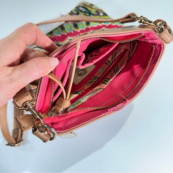 Spartina 449 Paisley Crossbody Canvas Leather Bag - Picture 6 of 15